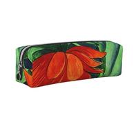 WXWJSHMGC Trousse à crayons simple en cuir imprimé floral, avec poche métallique à fermeture éclair, pochette de rangement pour filles, garçons, étudiants, collège, Argenté., Taille unique, Trousse de