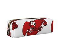 WXWJSHMGC Trousse à crayons simple en cuir imprimé homard rouge avec poche métallique à fermeture éclair, pochette de rangement pour filles, garçons, étudiants, collège, doré, Taille unique, Trousse
