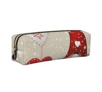 WXWJSHMGC Trousse à crayons simple en cuir imprimé Merry Christmas avec poche métallique à fermeture éclair, pochette de rangement pour filles, garçons, étudiants, collège, doré, Taille unique
