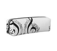 WXWJSHMGC Trousse à crayons simple en cuir imprimé musique avec poche métallique à fermeture éclair, pochette de rangement pour filles, garçons, étudiants, collège, Argenté., Taille unique, Trousse de