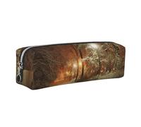 WXWJSHMGC Trousse à crayons simple en cuir imprimé Winter Park, avec poche métallique à fermeture éclair, pochette de rangement pour filles, garçons, étudiants, collège, Argenté., Taille unique