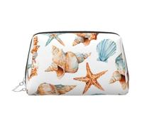WXWJSHMGC Trousse de maquillage portable en cuir étanche avec imprimé étoile de mer (17 x 10,9 cm), Argenté., Taille unique