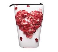 WXWJSHMGC Trousse télescopique en forme de cœur avec imprimé pétales floraux, sac de rangement polyvalent, pour le bureau et les adultes