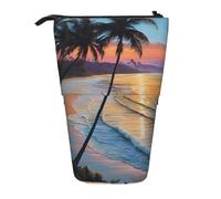 WXWJSHMGC Trousse télescopique polyvalente avec imprimé hamac de plage en noix de coco et coucher de soleil