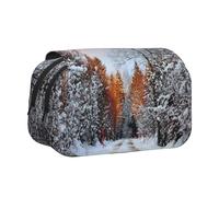 WXWJSHMGC Wandering in The Winter Light Print Trousse à crayons - Trousse de rangement portable double couche pour enfants, filles, garçons et adultes