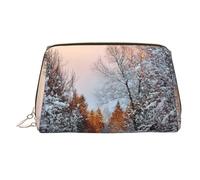 WXWJSHMGC Wandering in The Winter Light Print Trousse de maquillage portable en cuir étanche Pochette pour pinceaux de maquillage (17 x 10,9 cm), doré, Taille unique