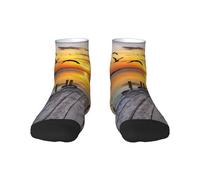 WXWJSHMGC Wild Goose By The Bridge Chaussettes de sport respirantes pour homme et femme, 1 noir, Taille unique