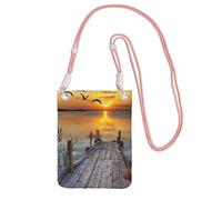 WXWJSHMGC Wild Goose By The Bridge Mini sac à bandoulière pour téléphone portable et smartphone Motif imprimé, rose, Taille unique