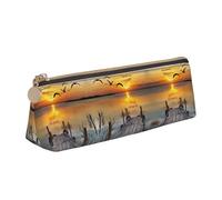 WXWJSHMGC Wild Goose by The Bridge - Trousse à crayons en cuir avec impression pour stylo-plume, portable, grande capacité, pour école secondaire, filles et garçons