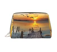 WXWJSHMGC Wild Goose by The Bridge Trousse de maquillage portable en cuir étanche pour pinceaux de maquillage (17 x 10,9 cm), doré, Taille unique