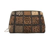 WXWJSHMGC Wild Zoo Trousse de maquillage portable en cuir étanche pour pinceaux de maquillage (17 x 10,9 cm), doré, Taille unique