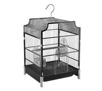 WXXSHGDW Cage Perruche, Cage Perroquet, Cage Oiseau de Voyage, Cage Canari avec Plateau, Mangeoire, Boîte a Nourriture, Boîte a Eau, Balançoire, pour Perruches Inséparables Perroquets(Black)