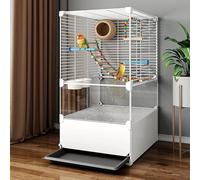 WXXSHGDW Cage Perruche, Cage Perruche Ondulée, Grande Cage Oiseau avec Plateau, Nid D'oiseau, Échelle, Balançoire, Bol de Nourriture, pour Perroquets Conures Inséparables Calopsittes Perruches