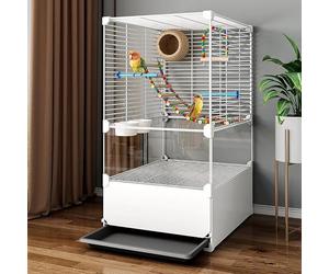 WXXSHGDW Cage Perruche, Cage Perruche Ondulée, Grande Cage Oiseau avec Plateau, Nid D'oiseau, Échelle, Balançoire, Bol de Nourriture, pour Perroquets Conures Inséparables Calopsittes Perruches