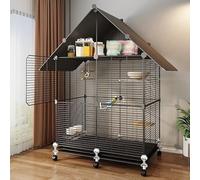 WXXSHGDW Cage Perruche Ondulée, Cage Perruche, Grande Cage Perroquet, Cage Oiseau avec Roues, Fonction de Rangement Supérieure, avec Plateau, Facile a Nettoyer