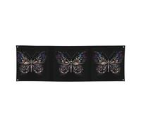 WXXWXD Bannière de vacances imprimée papillon scientifique - 61 x 180,3 cm, parfaite pour les fêtes de vacances et les réunions avec des amis.