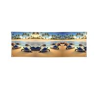 WXXWXD Bannière de vacances imprimée tortues sur la plage - 61 x 180,3 cm, parfaite pour les fêtes de vacances et les rassemblements avec des amis.