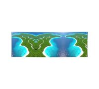 WXXWXD Bannière de vacances imprimée « Une île dans l'océan » - 61 x 180,3 cm, parfaite pour les fêtes de vacances et les réunions avec des amis.