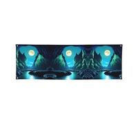 WXXWXD Bannière de vacances imprimée « Water Moon Cave » - 61 x 180,3 cm, parfaite pour les fêtes de vacances et les réunions avec des amis.