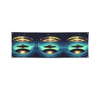 WXXWXD Bannière imprimée « Spacecraft descend » - 61 x 180,3 cm, parfaite pour les fêtes de vacances et les rassemblements avec des amis.