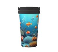 WXXWXD Coral Fish Tasse à café portable de grande capacité pour 12 heures de conservation de la chaleur et du froid, convient pour les voitures, les bureaux, etc.