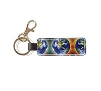 WXXWXD Ensemble de porte-clés universel en cuir avec rotation à 360 degrés, 2 anneaux métalliques, 1 fermoir mousqueton