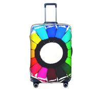 WXXWXD Housse de bagage imprimée avec cercles de crayon colorés, double couture tout autour, matériau hautement élastique, adaptée pour les voyages et les voyages d'affaires