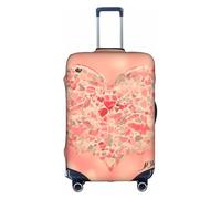 WXXWXD Housse de bagage imprimée de fleurs en forme de cœur rouge, double couture tout autour, matériau hautement élastique, adaptée pour les voyages et les voyages d'affaires