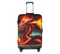 WXXWXD Housse de bagage imprimée Dragon King in Fire, double couture tout autour, matériau hautement élastique, adaptée pour les voyages et les voyages d'affaires