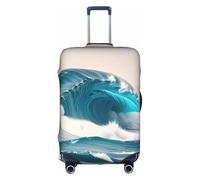 WXXWXD Housse de bagage imprimée vague de mer bleue de dessin animé, double couture tout autour, matériau hautement élastique, adaptée pour les voyages et les voyages d'affaires