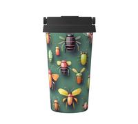WXXWXD Insect Atlas Tasse à café portable de grande capacité - 12 heures de conservation de la chaleur et de conservation du froid, convient pour les voitures, les bureaux, etc.