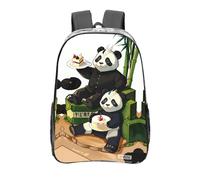 WXXWXD Le sac à dos transparent imprimé pandas de père et fils est fabriqué en plastique PVC durable avec des bretelles renforcées, adapté pour l'école, le travail, les voyages