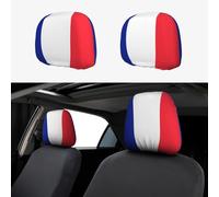 WXXWXD Lot de 2 housses pour appui-tête de voiture drapeau français pour voiture, SUV, camion, camionnette, etc., pour améliorer le confort dans la voiture