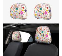 WXXWXD Lot de 2 housses pour appuie-tête de voiture avec fond « Happy Birthday » - Convient pour les voitures, SUV, camions, camionnettes, etc., pour améliorer le confort dans la voiture