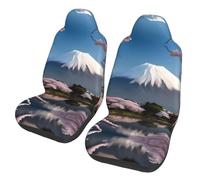 WXXWXD Lot de 2 protections de siège auto imprimées Mt Fuji au début du printemps pour camions, camionnettes, voitures, etc. Facile à installer