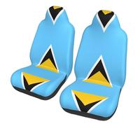 WXXWXD Lot de 2 protections de siège de voiture imprimées avec drapeau de Sainte Lucie pour camion, camionnette, voiture, etc. Facile à installer