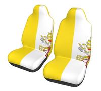 WXXWXD Lot de 2 protections de siège de voiture imprimées avec drapeau du Vatican pour camion, camionnette, voiture, etc. Facile à installer