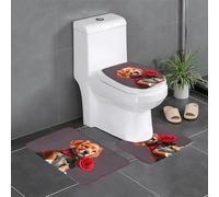 WXXWXD Lot de 3 tapis de salle de bain avec imprimé chien gentleman pour baignoire, cuisine, porte, intérieur et extérieur