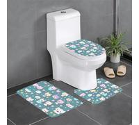 WXXWXD Lot de 3 tapis de salle de bain avec imprimé mignon petit renard pour baignoire, cuisine, porte, intérieur et extérieur