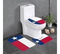 WXXWXD Lot de 3 tapis de salle de bain imprimé drapeau du Texas pour baignoire, cuisine, porte, intérieur et extérieur
