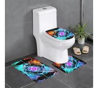 WXXWXD Lot de 3 tapis de salle de bain imprimés en huit dimensions pour baignoire, cuisine, porte, intérieur et extérieur