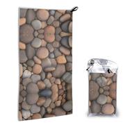 WXXWXD Pebbles in The Beach Serviette en microfibre imprimée à séchage rapide, absorption de l'eau, adaptée pour le camping, la plage, la gym, les voyages, le yoga et la natation