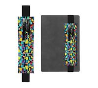 WXXWXD Porte-crayons élastique imprimé avec diagramme géométrique carré - Papeterie de rentrée scolaire, marque-page cadeaux pour les meilleures amies, les enfants et les enseignants