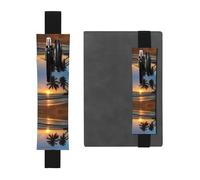 WXXWXD Porte-crayons élastique imprimé coucher de soleil plage - papeterie de rentrée scolaire, marque-page cadeaux pour les meilleures amies, les enfants et les enseignants