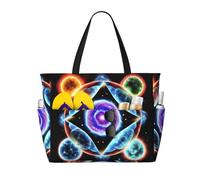 WXXWXD Sac de plage imprimé Cosmic Stars, idéal pour les courses, les piscines, les gymnases, les voyages, le shopping, sac de plage de grande capacité avec fermeture éclair,