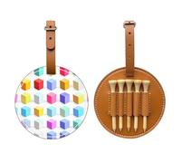 WXXWXD Sac de rangement pour tees de golf avec cubes colorés imprimés - Rangement portable, facile à organiser