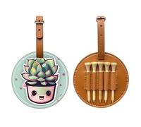 WXXWXD Sac de rangement pour tees de golf avec imprimé souriant pour plantes succulentes - Rangement portable, organisez facilement les tees