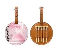 WXXWXD Sac de rangement pour tees de golf imprimé en forme d'escalier de cerisier rose - Rangement portable, facile à organiser