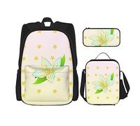WXXWXD Sac d'école durable de grande capacité + trousse + sac à déjeuner, accompagnez vos enfants pour étudier heureux chaque jour