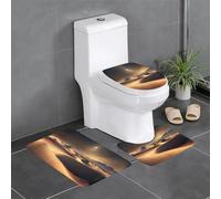 WXXWXD Sahara Desert Lot de 3 tapis de salle de bain pour baignoire, cuisine, porte, intérieur et extérieur Motif désert